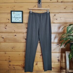 Soft Surroundings Tapered Pin Tuck Pleated Seam Trouser Pants Stretch Brown Sz M